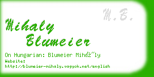 mihaly blumeier business card